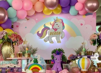dogum gunu tasarimlari unicorn temali dogum gunu babyshower dizayni